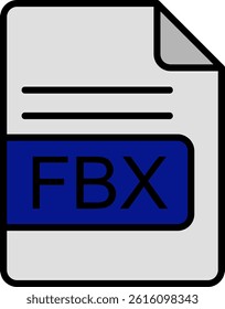 FBX File Format Line Vector Icon Design