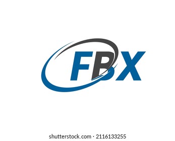 Letra FBX diseño creativo y elegante del logotipo de swoosh