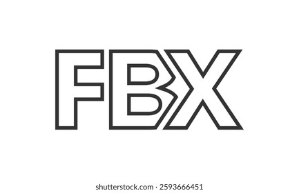 FBX logo design template with strong and modern bold text. Initial based vector logotype featuring simple and minimal typography. Trendy company identity ideal for businesses brand presence.