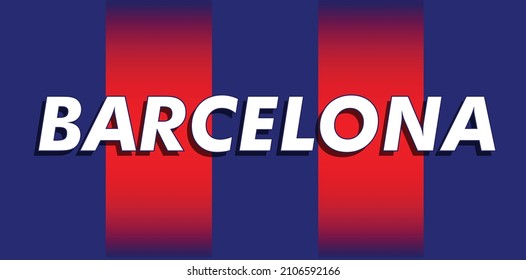 FC Barcelona text modern icon banner poster vector template