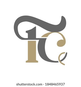 FC black gold letter logo elegant design. Initial letter logo cf and fc isolated on white background.