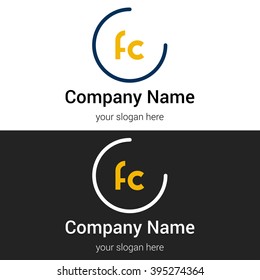 FC business logo icon design template elements. Vector color sign.