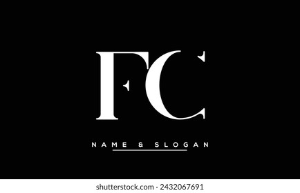 FC, CF Letras abstractas Logo Monograma