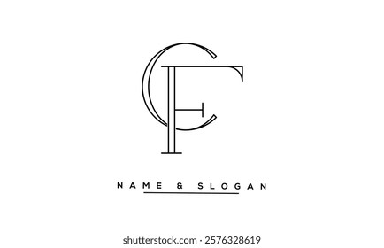 FC, CF Abstract Letters Logo Monogram