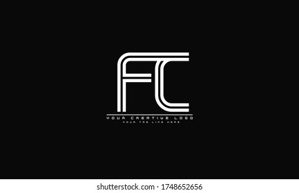 FC CF abstract vector logo monogram template