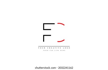 FC CF abstract vector logo monogram template