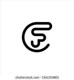 FC or CF letter logo design.