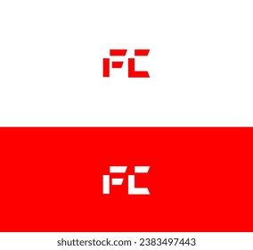 FC, elementos de plantilla de diseño de logotipo de letra CF. Logo de la letra digital abstracta moderna.