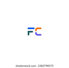 FC, CF letter logo design template elements. Modern abstract digital alphabet letter logo.