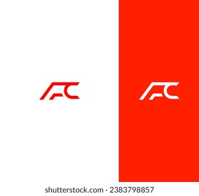 FC, CF letter logo design template elements. Modern abstract digital alphabet letter logo.