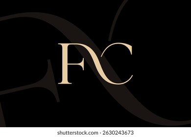 FC or CF letter logo icon design. Classic style luxury initials monogram.