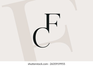 FC or CF letter logo icon design. Classic style luxury initials monogram.