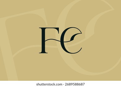 FC or CF letter logo icon design. Classic style luxury initials monogram.