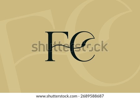 FC or CF letter logo icon design. Classic style luxury initials monogram.