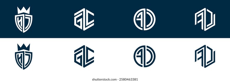 FC CF letter logo set design