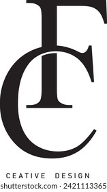 FC or CF letter modern logo design