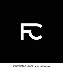 FC o CF ‍ carta abstracta sobresaliente negocio profesional impresionante marca artística empresa de diferentes colores ilustración. Diseño de logotipo o diseño de icono o de monograma.