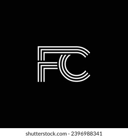 FC oder CF ‍ abstrakte Buchstaben herausragende professionelle Business-fantastische künstlerische Branding-Unternehmen verschiedene Farben Illustration. Logo-Design oder Symboldesign oder Monogramm-Design.