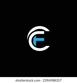 FC o CF ‍ carta abstracta sobresaliente negocio profesional impresionante marca artística empresa de diferentes colores ilustración. Diseño de logotipo o diseño de icono o de monograma.