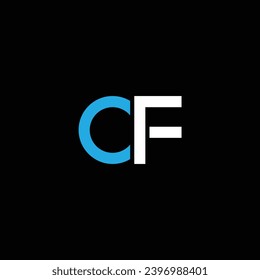 FC o CF ‍ carta abstracta sobresaliente negocio profesional impresionante marca artística empresa de diferentes colores ilustración. Diseño de logotipo o diseño de icono o de monograma.