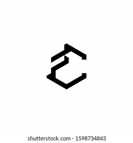 FC CF logo letter monogram shadow design concep