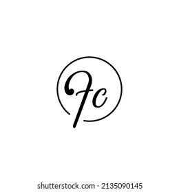 Concepto femenino de circulo FC logotipo inicial mejor para la belleza y la moda