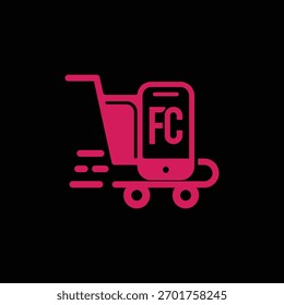 FC Fast Ecommerce Logo Design Vector illustration template, FC Logo Design