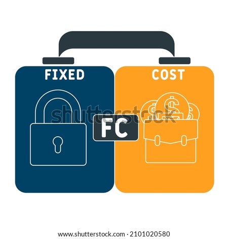FC - Fixed Cost acronym. business concept background.  vector illustration concept with keywords and icons. lettering illustration with icons for web banner, flyer, landing pag