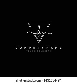 FC handwriting initial logo template vector.