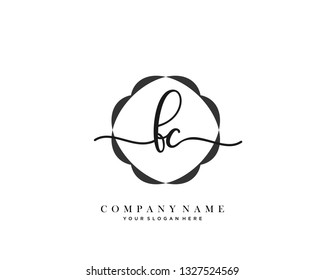 FC handwriting initial  logo vector
