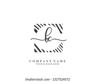 FC handwriting initial  logo vector