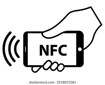 Ícone FC . Sinal de pagamento de tecnologia NFC. Sinal de pagamento .Vetor 