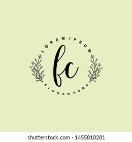 FC Initial beauty floral logo template