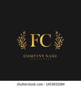FC Initial beauty floral logo template