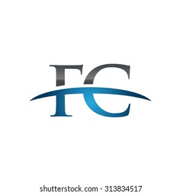 FC initial company blue swoosh logo