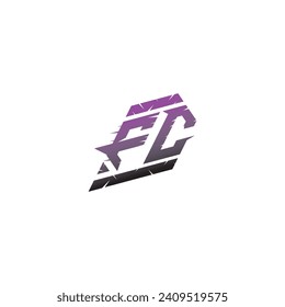 FC initial esport logo inspiration ideas for gaming team, youtube, twitch
