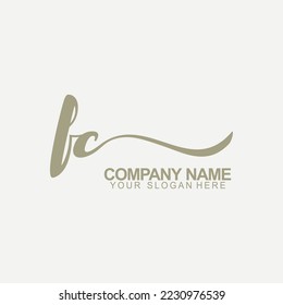 FC Initial Handwriting Logo Design Vector