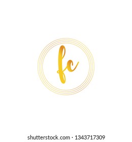 FC  Initial Handwriting logo template vector