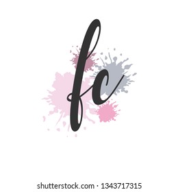 FC  Initial Handwriting logo template vector