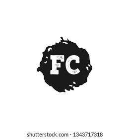 FC  Initial Handwriting logo template vector