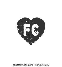 FC  Initial Handwriting logo template vector