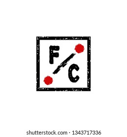 FC  Initial Handwriting logo template vector