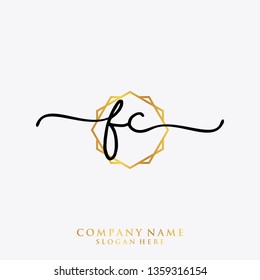 FC Initial handwriting logo template