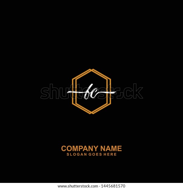 Fc Initial Handwriting Logo Template Vector Stock Vector (Royalty Free