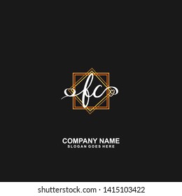FC Initial handwriting logo vector
