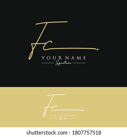 FC  Initial letter handwriting and signature logo.