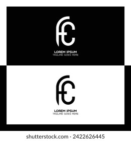 FC initial letter logo. Alphabet F and C pattern design monogram