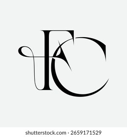Diseño del logotipo de la letra inicial de FC