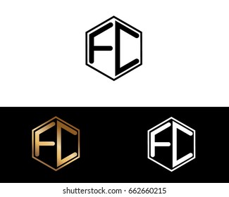 FC initial letters linked with hexagon shape logo



