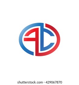 FC initial letters looping linked ellipse logo red blue